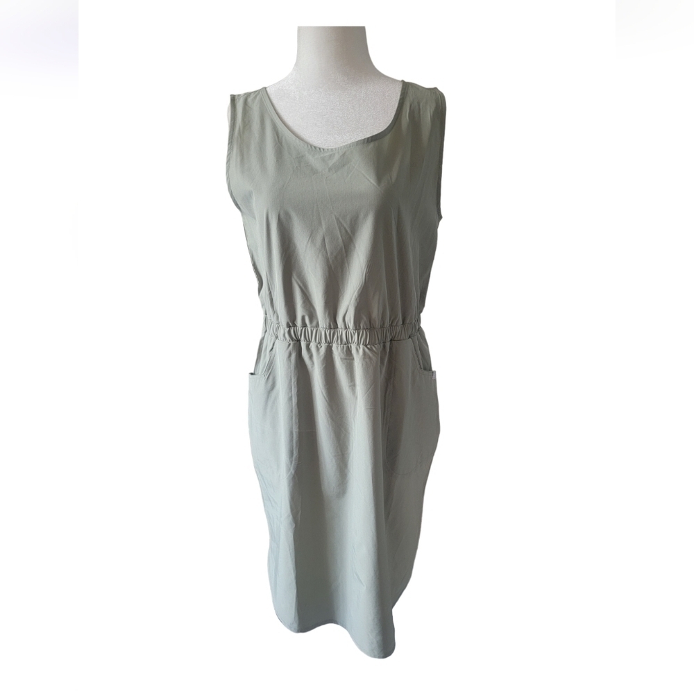 Ascend Stretch Woven Dress for Ladies - Seagrass Outdoor Dress - PSmall.. - Picture 3 of 16